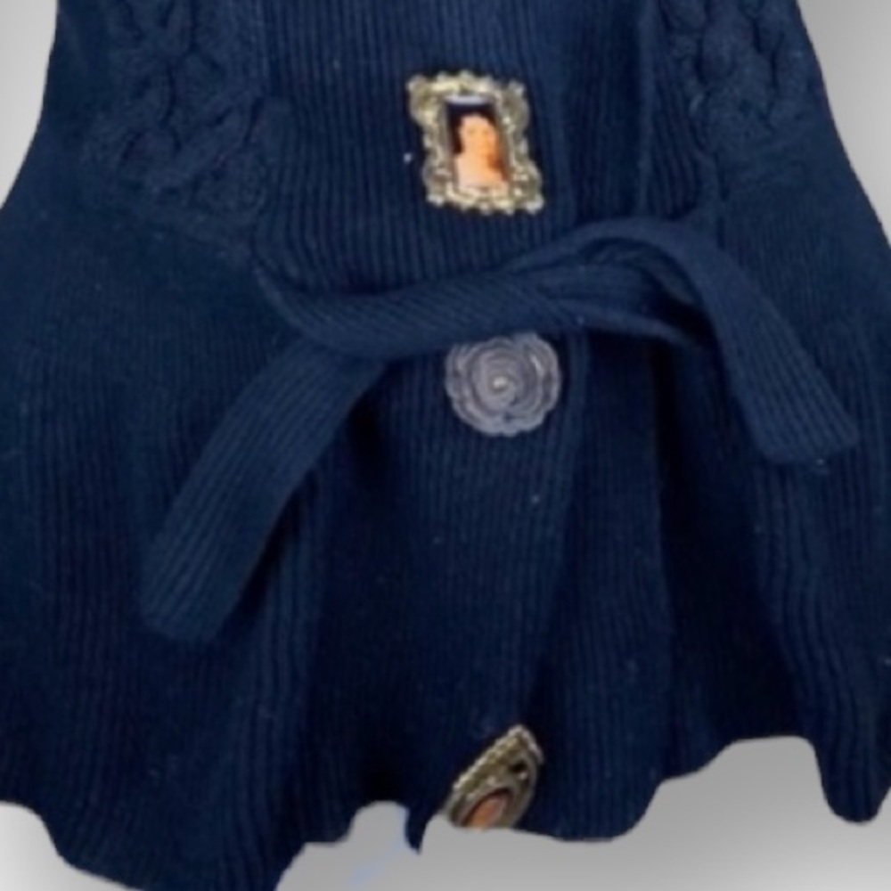 Anthropology Beauty Mark Vintage 100% Cotton In Black Sweater Size S - Picture 6 of 8